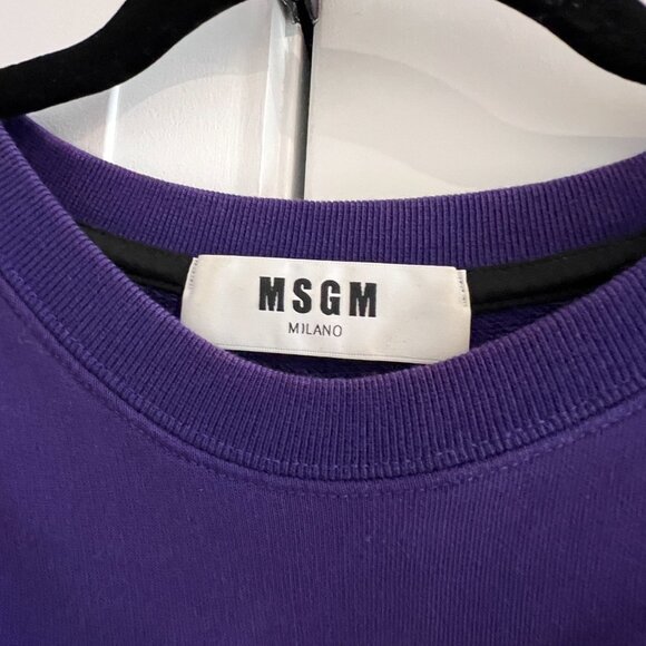 MSGM Multicolor Logo Crewneck Sweatshirt – Purple - Picture 2 of 3